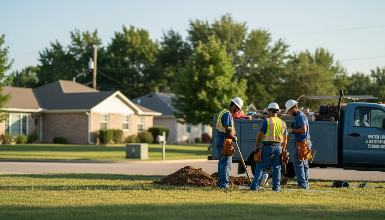 Residential water line and bathroom plumbing service in Brookland, AR